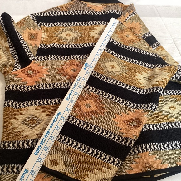 Southwestern Aztec Patterned Tapestry Jacket By Jane Ashley Women’s Size Large - Picture 14 of 14